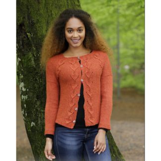 Autumn Vines Cardigan by DROPS Design - Jakke Strikkeopskrift str. S - - XXX-Large