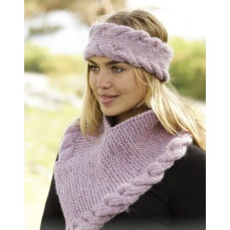 Braided Warmth by DROPS Design - Pandebånd og Hals Strikkeopskrift S/M - Medium/Large