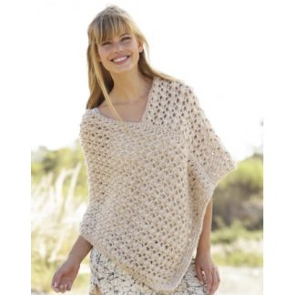 Creme Caramel by DROPS Design - Poncho Strikkeopskrift str. S/M - XXL/ - XX-Large/XXX-Large