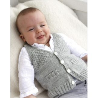 Junior by DROPS Design - Baby Vest Strikkeopskrift str. 1/3 mdr - 3/4  - 3/4 år