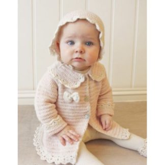 Little Lady Rose by DROPS Design - Baby Jakke Hækleopskrift str. 0/1 m - 3/4 år