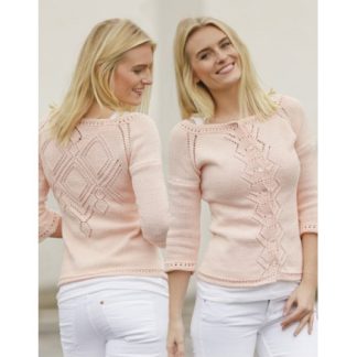 Peach Macaroon by DROPS Design - Jakke Strikkeopskrift str. S - XXXL - XXX-Large