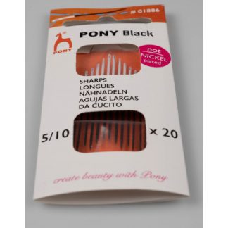 Pony Black Synåle Str. 5/10 - 20 stk