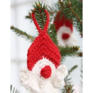 Red Nose Santa by DROPS Design - Julenisse Hækleopskrift 8 cm - ca 10 stk.