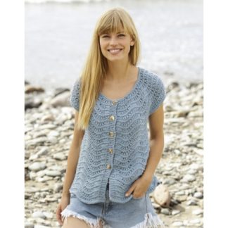 Shore Line Cardigan by DROPS Design - Cardigan Strikkeopskrift str. S  - XXX-Large