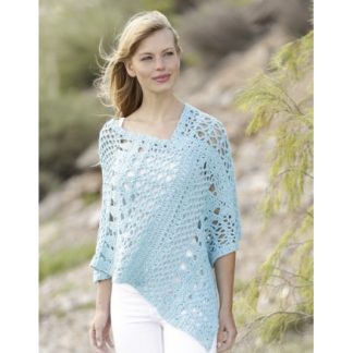 Sky Love by DROPS Design - Poncho Hækleopskrift str. S/M - XXL-XXXL - XX-Large / XXX-Large