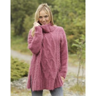 Warm Wine by DROPS Design - Bluse Strikkeopskrift str. S - XXXL - XXX-Large