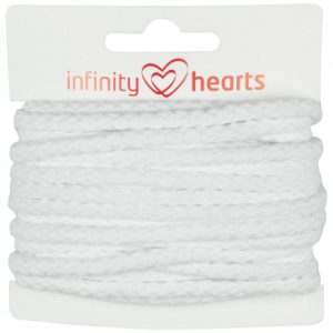Infinity Hearts Anoraksnor Bomuld rund 5mm 100 Hvid - 5m