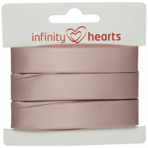 Infinity Hearts Satinbånd Dobbeltsidet 15mm 146 Rosa - 5m
