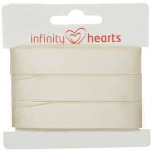 Infinity Hearts Satinbånd Dobbeltsidet 15mm 810 Natur - 5m