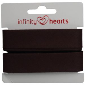 Infinity Hearts Skråbånd Bomuld 40/20mm 15 Mørkebrun - 5m
