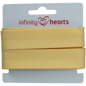Infinity Hearts Skråbånd Bomuld 40/20mm 56 Gul pastel - 5m