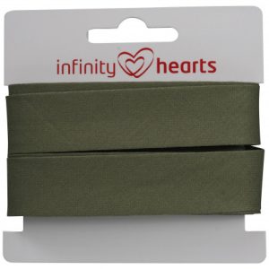 Infinity Hearts Skråbånd Bomuld 40/20mm 57 Armygrøn - 5m