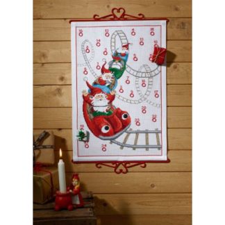 Permin Broderikit Julekalender Rollercoaster 38x57cm