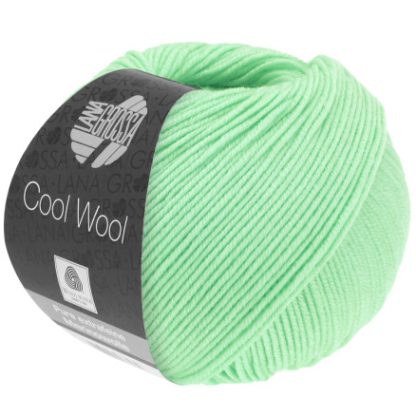 Lana Grossa Cool Wool Garn 2087 Hvid Grøn