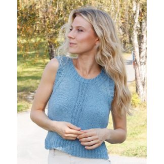 River Blue Trail by DROPS Design - Top Strikkeopskrift str. XS - XXL - XX-Large