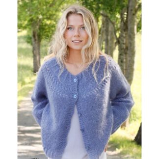 Round Lake Cardigan by DROPS Design - Cardigan Strikkeopskrift str. S  - XXX-Large