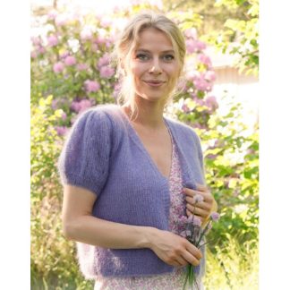 Violet Meadow Cardigan by DROPS Design - Cardigan Strikkeopskrift str. - XXX-Large