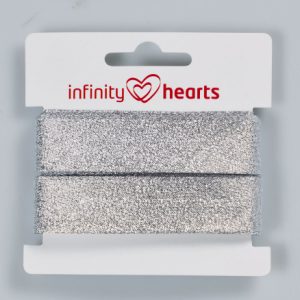 Infinity Hearts Skråbånd Lurex 40/20mm 01 Sølv