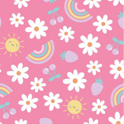 Bomuldsjersey Print Stof 150 cm 012 Blomster - 50cm