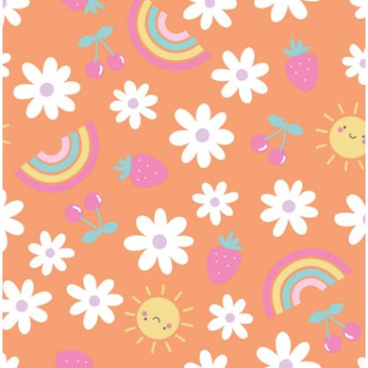 Bomuldsjersey Print Stof 150 cm 036 Blomster - 50cm