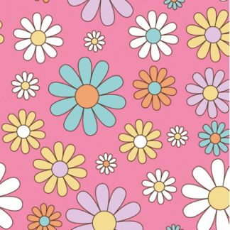 Bomuldsjersey Print Stof 150 cm 12 Blomster - 50cm