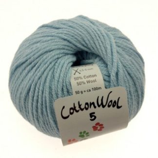 Gepard Garn CottonWool 5 Unicolor 712 Lys Aqua Blå