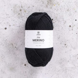 Järbo Fine Merino Garn 301 Sort Ravn