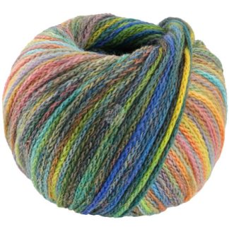 Lana Grossa Cool Merino Color Garn 311 Grøn/Gul/Blå/Petroleum/Mørk oli