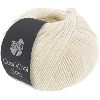 Lana Grossa Cool Wool Seta Garn 01 Hvid