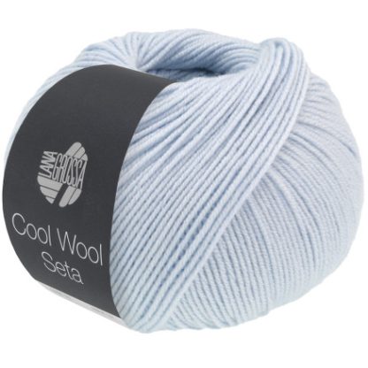 Lana Grossa Cool Wool Seta Garn 02 Lyseblå