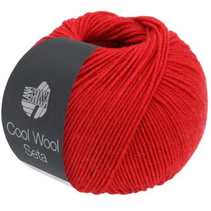 Lana Grossa Cool Wool Seta Garn 09 Rød