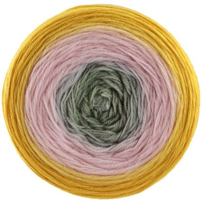 Lana Grossa Merino Lace Aquarell Garn 02 Karry/Lyserød/Grå