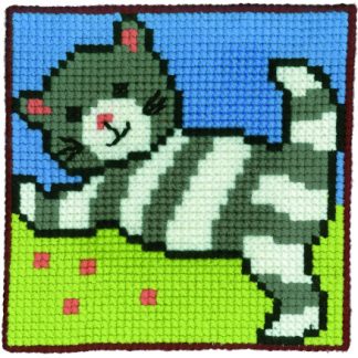 Permin Broderikit Børnestramaj Katten 25x25cm