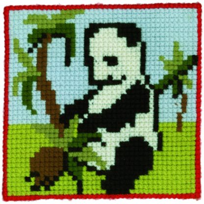 Permin Broderikit Børnestramaj Panda 25x25cm