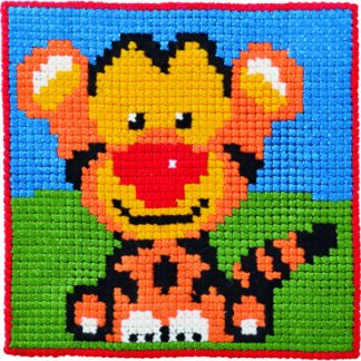 Permin Broderikit Børnestramaj Tiger 25x25cm