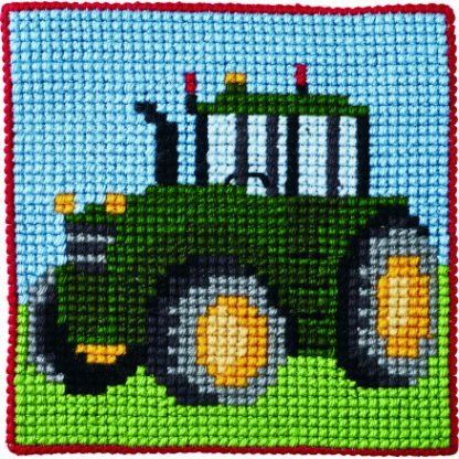 Permin Broderikit Børnestramaj Traktor 25x25cm