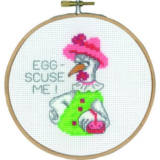 Permin Broderikit Egg-scuse me Ø13cm