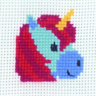 Permin Broderikit Unicorn 8x8cm