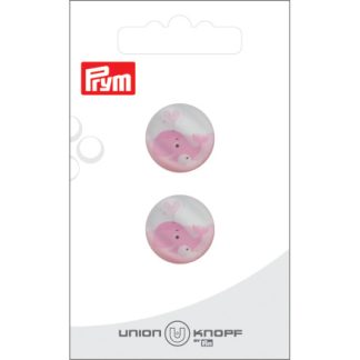 Prym Plastikknap Lyserød Hval 18mm - 2 stk