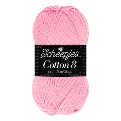 Scheepjes Cotton 8 Garn Unicolor 649 Lyserød