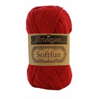 Scheepjes Softfun Garn Unicolor 2617 Mørkerød