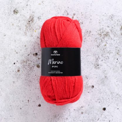 Svarta Fåret Merino Mini Garn 122 Rød Hane