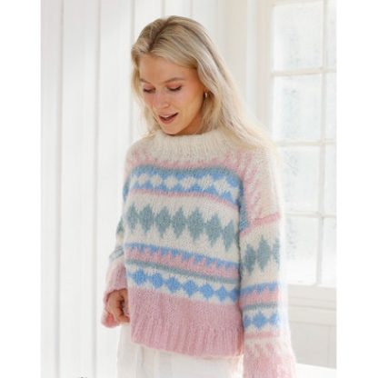 Berries and Cream Sweater by DROPS Design - Bluse Strikkeopskrift str. - XXX-Large