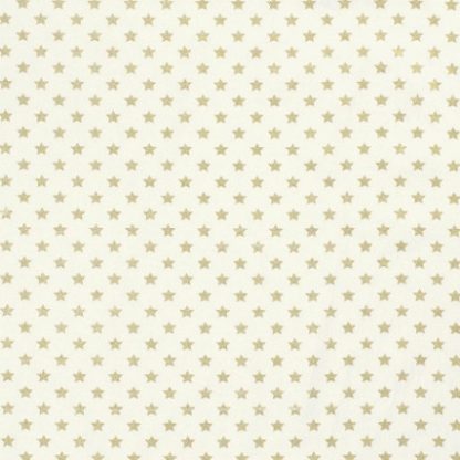 Bomuldspoplin Stof 145 cm 051 - Beige med mellem stjerner