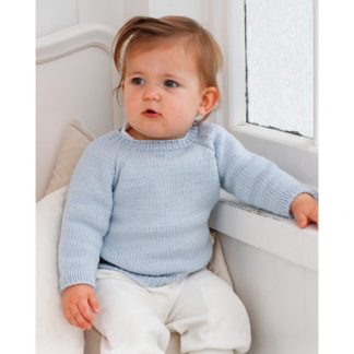 Dream in Blue by DROPS Design - Baby Bluse Strikkeopskrift str. 0/1 md - 3/4 år