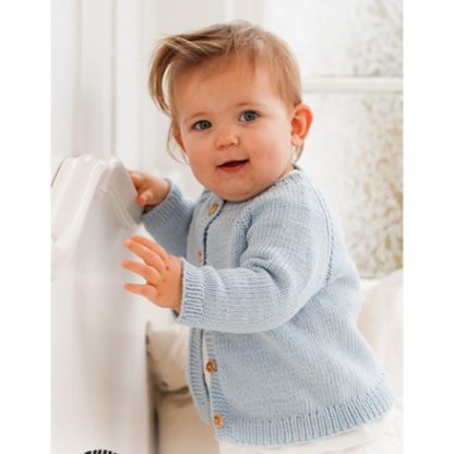 Dream in Blue Cardigan by DROPS Design - Baby Jakke Strikkeopskrift st - 3/4 år