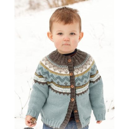 Edge of the Woods Jacket by DROPS Design - Cardigan Strikkeopskrift st - 11/12 år