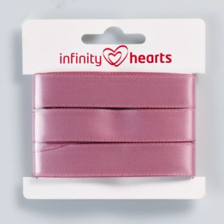 Infinity Hearts Satinbånd Dobbeltsidet 15mm 158 Gammelrosa - 5m