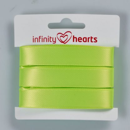 Infinity Hearts Satinbånd Dobbeltsidet 15mm 544 Lime - 5m